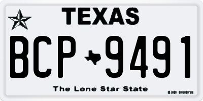 TX license plate BCP9491