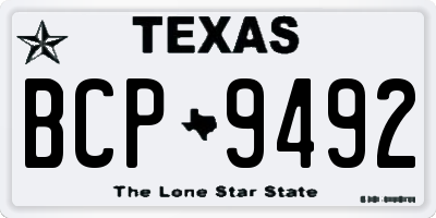 TX license plate BCP9492