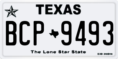 TX license plate BCP9493