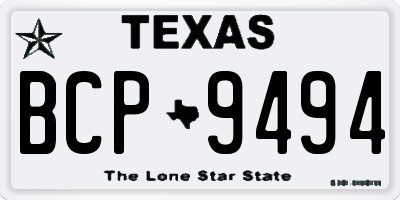 TX license plate BCP9494