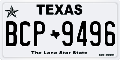 TX license plate BCP9496