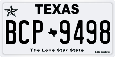 TX license plate BCP9498