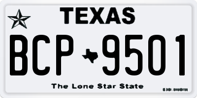 TX license plate BCP9501