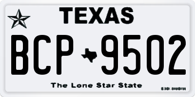 TX license plate BCP9502
