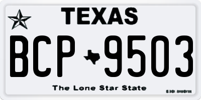 TX license plate BCP9503