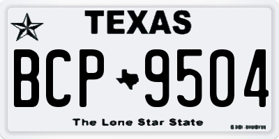 TX license plate BCP9504