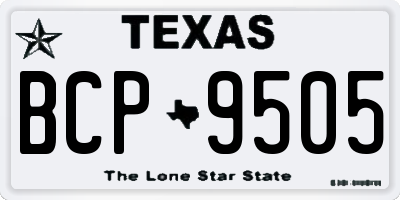 TX license plate BCP9505