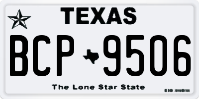 TX license plate BCP9506