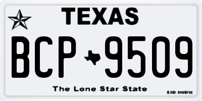TX license plate BCP9509