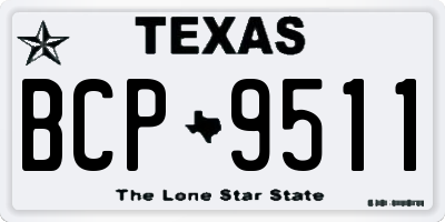 TX license plate BCP9511