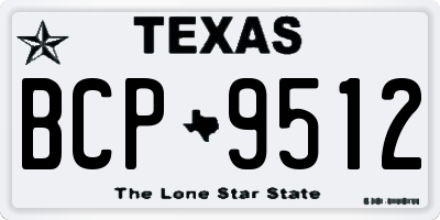 TX license plate BCP9512