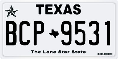 TX license plate BCP9531