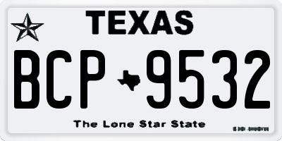 TX license plate BCP9532