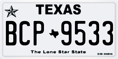 TX license plate BCP9533
