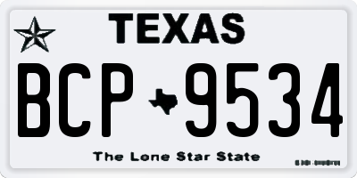 TX license plate BCP9534
