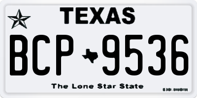 TX license plate BCP9536