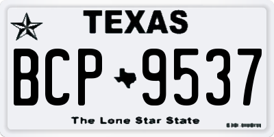 TX license plate BCP9537