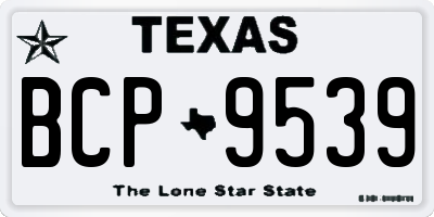 TX license plate BCP9539