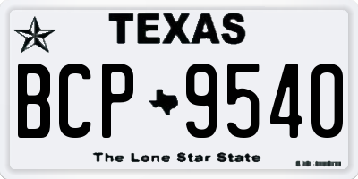 TX license plate BCP9540