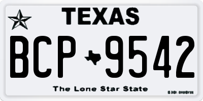TX license plate BCP9542