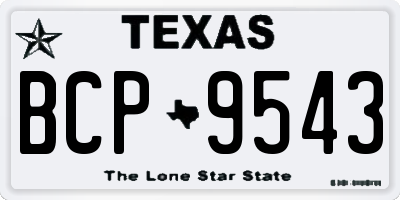 TX license plate BCP9543