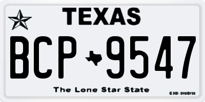 TX license plate BCP9547