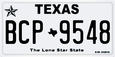 TX license plate BCP9548