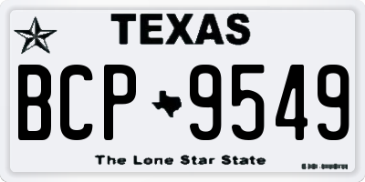 TX license plate BCP9549
