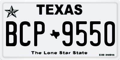 TX license plate BCP9550
