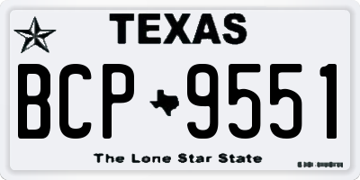 TX license plate BCP9551