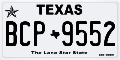 TX license plate BCP9552
