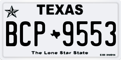 TX license plate BCP9553