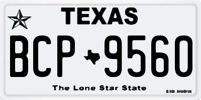 TX license plate BCP9560