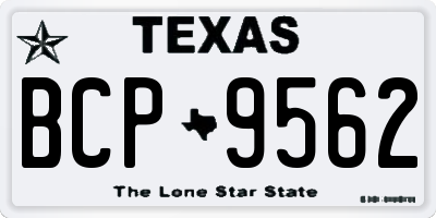 TX license plate BCP9562