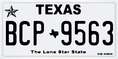 TX license plate BCP9563