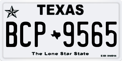 TX license plate BCP9565