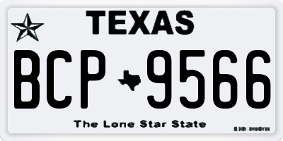 TX license plate BCP9566