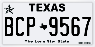 TX license plate BCP9567