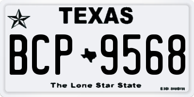 TX license plate BCP9568