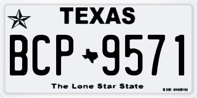 TX license plate BCP9571