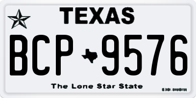 TX license plate BCP9576