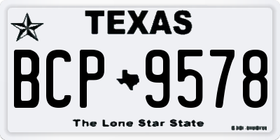 TX license plate BCP9578