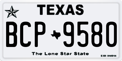 TX license plate BCP9580