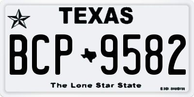 TX license plate BCP9582