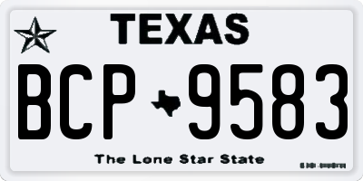 TX license plate BCP9583