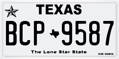 TX license plate BCP9587
