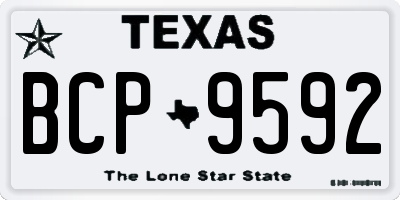 TX license plate BCP9592