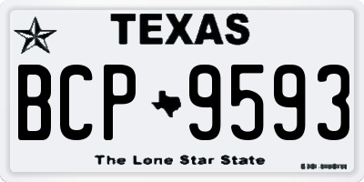 TX license plate BCP9593