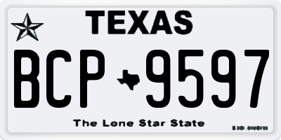 TX license plate BCP9597