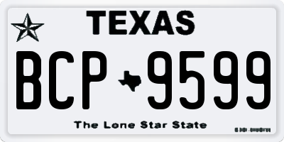 TX license plate BCP9599